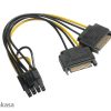 Akasa PCIe VGA tápátalakító kábel (2x SATA > PCIe 6+2-pin) #2