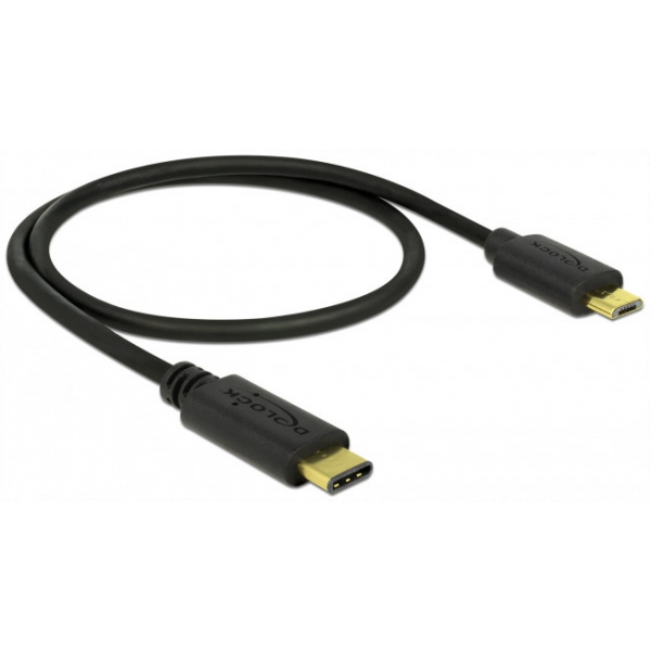 USB 2.0 (C) – USB 2.0 micro B (M/M) kábel 0,5m Delock #2