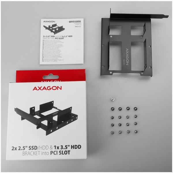 Axagon 3,5" HDD / 2,5" SSD beépítő keret (2+1 meghajtó) PCI/PCIe slotba #8