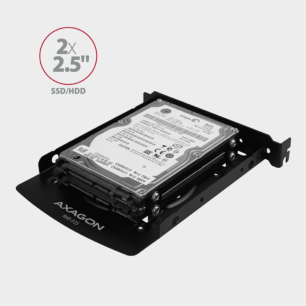 Axagon HDD/SSD beépítő keret (2 meghajtó) 3,5" helyre vagy PCI/PCIe slotba #3
