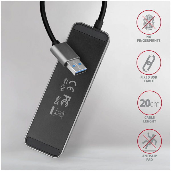 4-portos USB HUB Axagon HUE-MSA (USB 3.2) Kapcsolható portokkal, Type-A #5