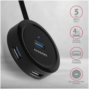 4-portos USB HUB Axagon HUE-P1A (USB 3.2), kör alakú, Type-A csatlakozóval #2