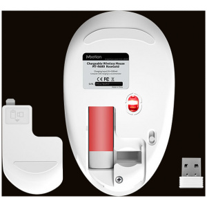 Meetion MT-R600 vezeték nélküli újratölthető egér, Gloss Silve (ezüst) #2