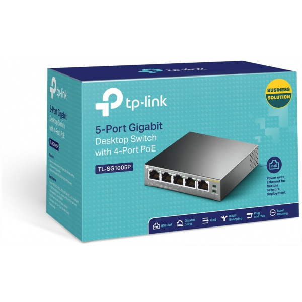 TP-Link TL-SG1005P 5-port Gbit switch 4 PoE porttal (desktop) #4