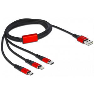 Delock USB 3-in-1 töltőkábel szett (USB-A>Lightning™, 2x USB Type-C™) 1m #2