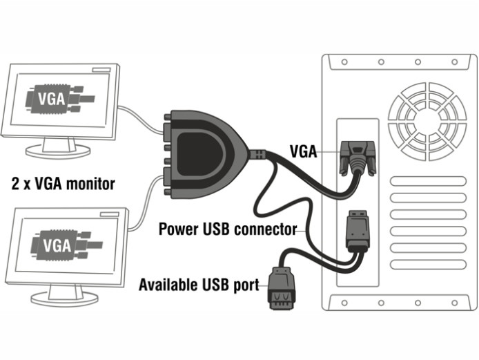 Delock VGA 1>2 Splitter (elosztó) 450 MHz #2