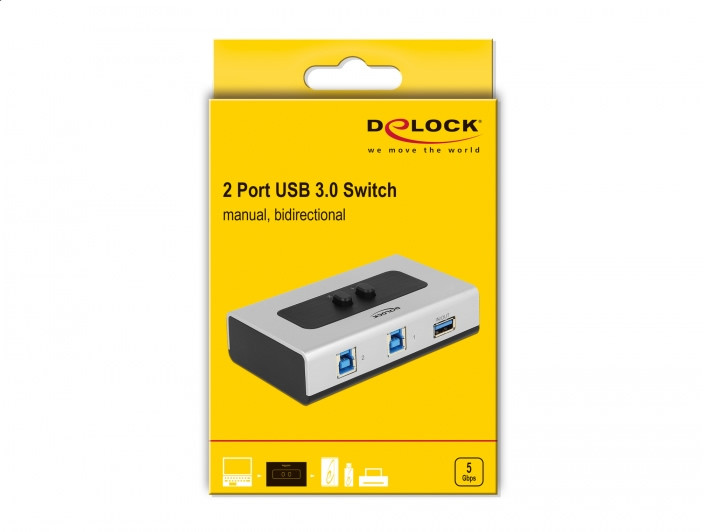 USB 2/1 kézi átkapcsoló USB 3.0 Delock #3
