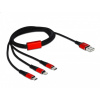 Delock USB 3-in-1 töltőkábel szett (USB-A>Lightning™, Micro USB, USB Type-C™) 1m #2