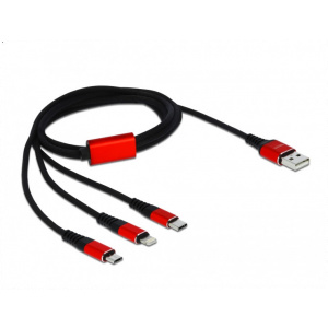 Delock USB 3-in-1 töltőkábel szett (USB-A>Lightning™, Micro USB, USB Type-C™) 1m #2