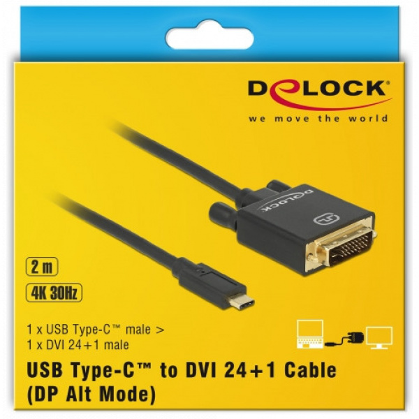 USB Type-C™ - DVI 24+1 4K kábel (DP váltakozó mód) 4K 30 Hz, 2m Delock #4