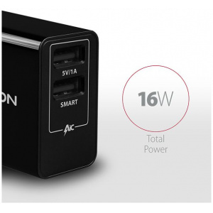 Axagon 220V-os Dual USB fali töltő (1x 2,2A Smart port + 1x 1A USB port) #2