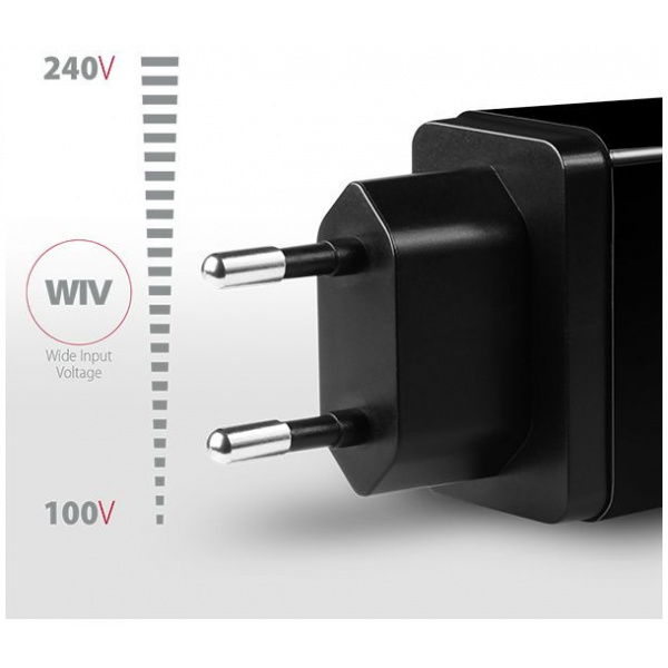Axagon 220V-os Dual USB fali töltő (1x 2,2A Smart port + 1x 1A USB port) #3