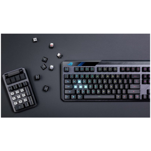 Asus ROG Claymore II Optomechanikus Gamer billentyűzet, RX Red (magyar) #3