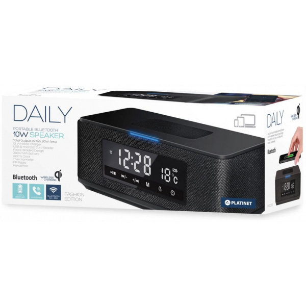 Platinet Daily Bluetooth hangszóró és ébresztőóra, Qi vezeték nélküli töltéssel #4