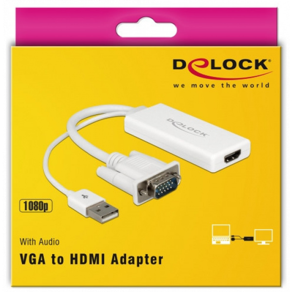 Delock VGA (15-DSUB) > HDMI adapter USB-audioval (passzív) #3