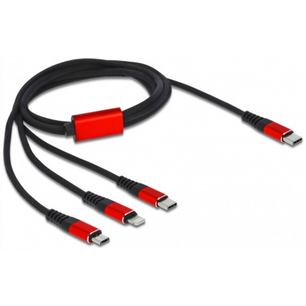 Delock USB 3-in-1 kábel szett (USB-C>Lightning™, Micro USB, USB Type-C™) 1m #2