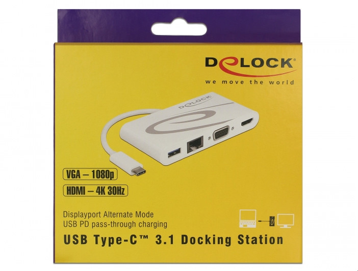 Delock USB Type-C™ 3.1 dokkolóállomás HDMI 4K 30 Hz + VGA + LAN + USB PD #5