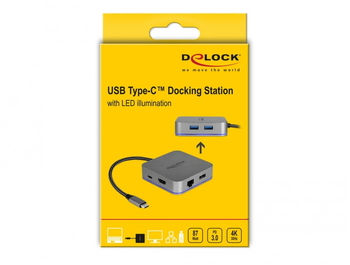 Delock USB Type-C™ dokkolóállomás HDMI 4K + LAN + USB PD 3.0, kijelzős #5