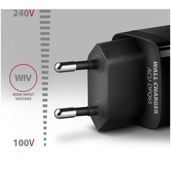 Axagon 220V-os USB-s fali gyorstöltő (1x QC4.0 + 2x PD USB-C port) #3