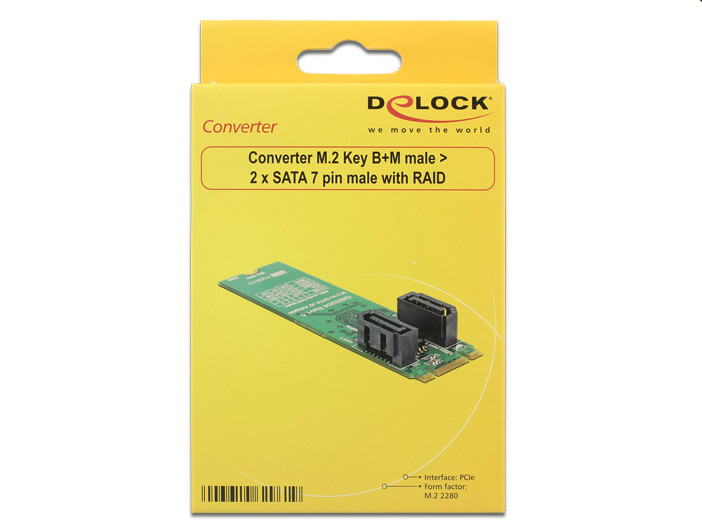 Delock adapter M.2 aljzat (B+M) > 2x SATA 7-tűs csatlakozó, RAID funkcióval #4