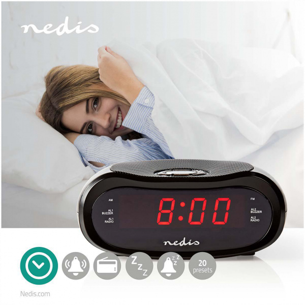 Nedis Digitális rádiós ébresztőóra (0,6"-os LED kijelző) #2