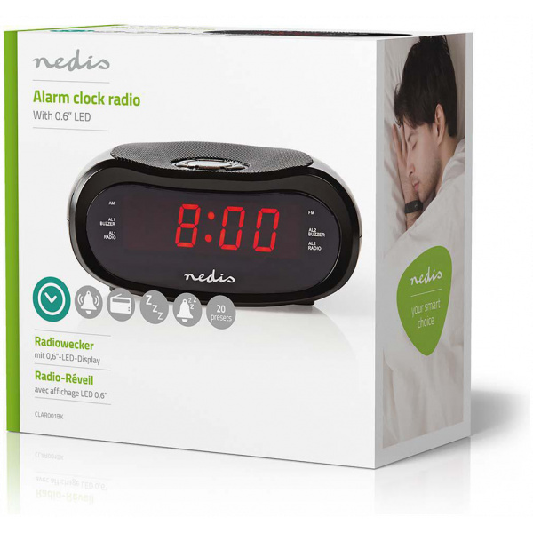 Nedis Digitális rádiós ébresztőóra (0,6"-os LED kijelző) #6