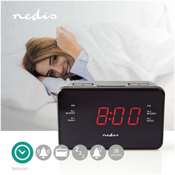 Nedis Digitális rádiós ébresztőóra (0,9"-os LED kijelző) #2