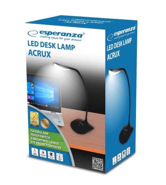 Esperanza Acrux LED-es mini asztali lámpa (fekete) #3