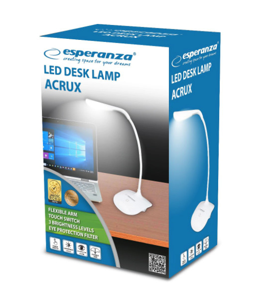 Esperanza Acrux LED-es mini asztali lámpa (fehér) #3