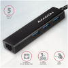 3-portos USB HUB Axagon HMA-GL3A (USB 3.2) Type-C + Gbit LAN csatlakozóval #2