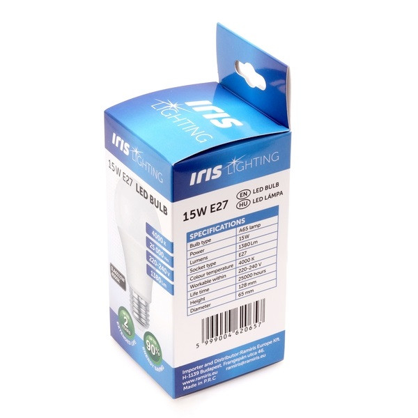Iris LED fényforrás (E27 foglalat, 1380 lm, 15W, semleges fehér) #3