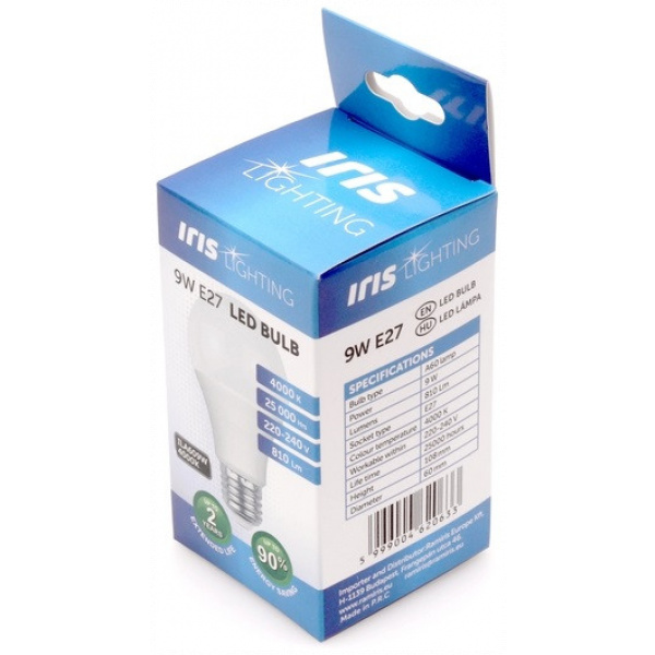 Iris LED fényforrás (E27 foglalat, 810 lm, 9W, semleges fehér) #3