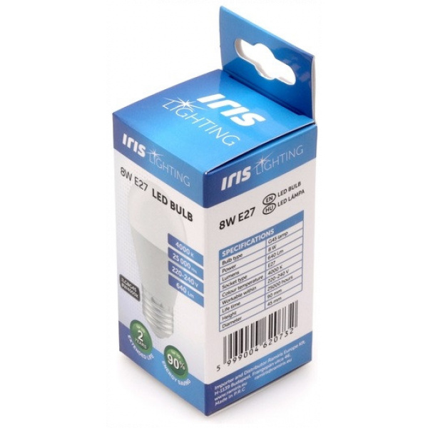 Iris LED fényforrás (E27 foglalat, 720 lm, 8W, semleges fehér) #3