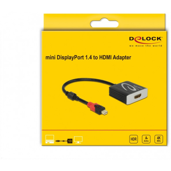 Delock mini DisplayPort > HDMI 4K 60Hz aktív átalakító, HDR funkcióval, 20cm #3