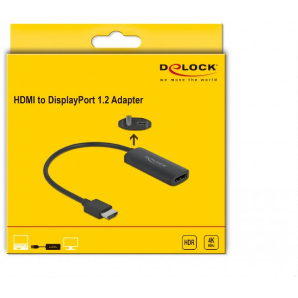 Delock HDMI > DisplayPort 1.2 4K 60Hz átalakító, HDR-el, 24cm kábellel #5