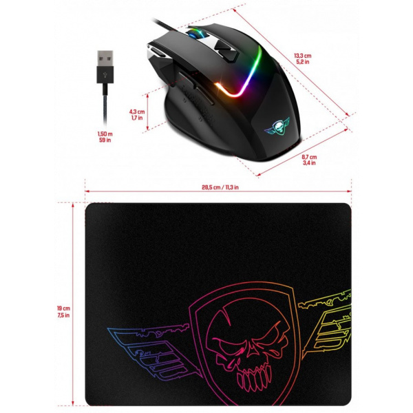 Spirit of Gamer PRO-M3 RGB Gamer egér egérpaddal #6