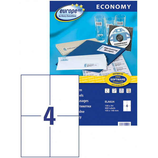 Avery Europe100 etikett címke (105 x 148 mm, 100 ív) #2