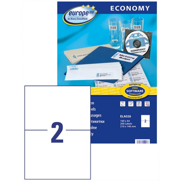 Avery Europe100 etikett címke (210 x 148 mm, 100 ív) #2