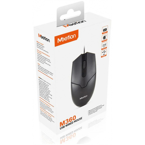 Meetion MT-M360 optikai egér, fekete (USB) #8