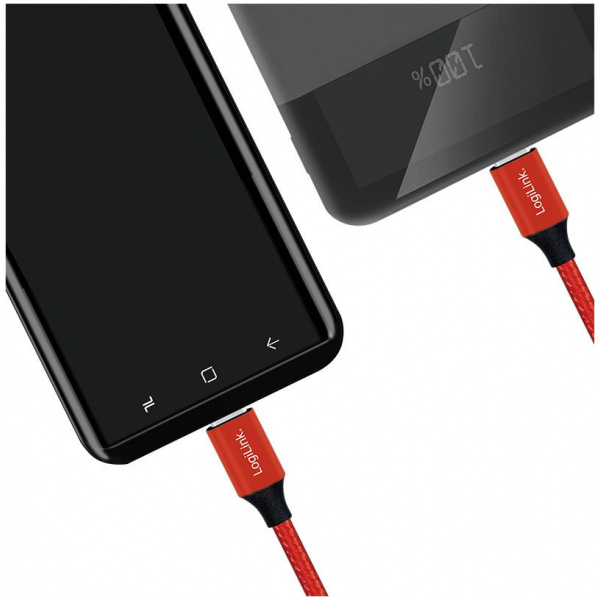 Logilink USB 2.0 C – C töltőkábel (szövet borítással, 3A) 1m #4