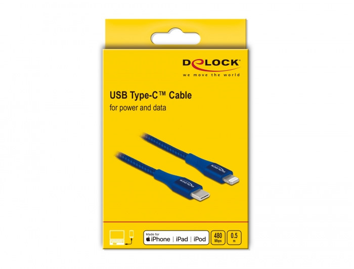 Delock USB-C – Lightning töltő- és adatkábel (MFi tanusítvánnyal) 0,5m #3