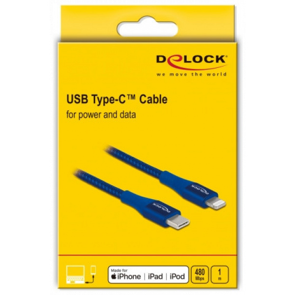 Delock USB-C – Lightning töltő- és adatkábel (MFi tanusítvánnyal) 1m #3