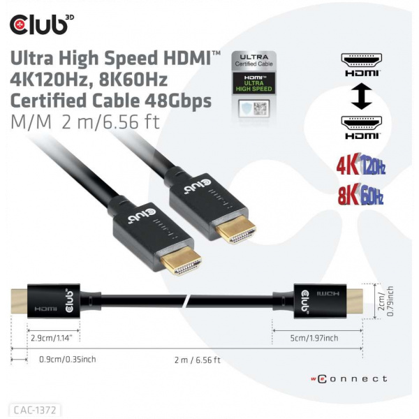 HDMI-HDMI (M) Ultra High Speed kábel 2m 4K 120Hz (Club3D) #3