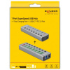 Delock USB 3.2 HUB 7 porttal, 1 gyorstöltő porttal, 1 USB-C™ PD 3.0 porttal #6