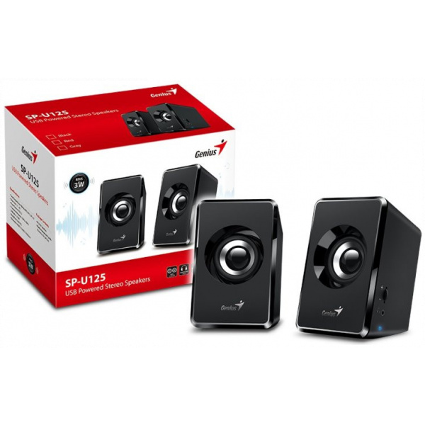Genius SP-U125 hangfal (fekete, USB tápellátással) #2