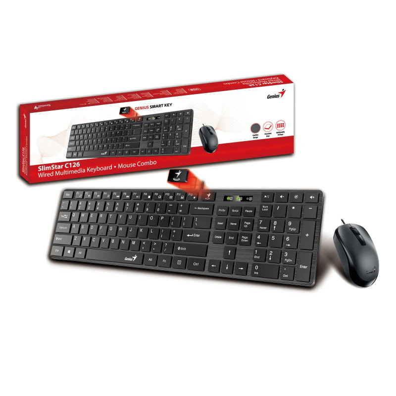 Genius Slimstar C126 billentyű + egér fekete (USB) #4