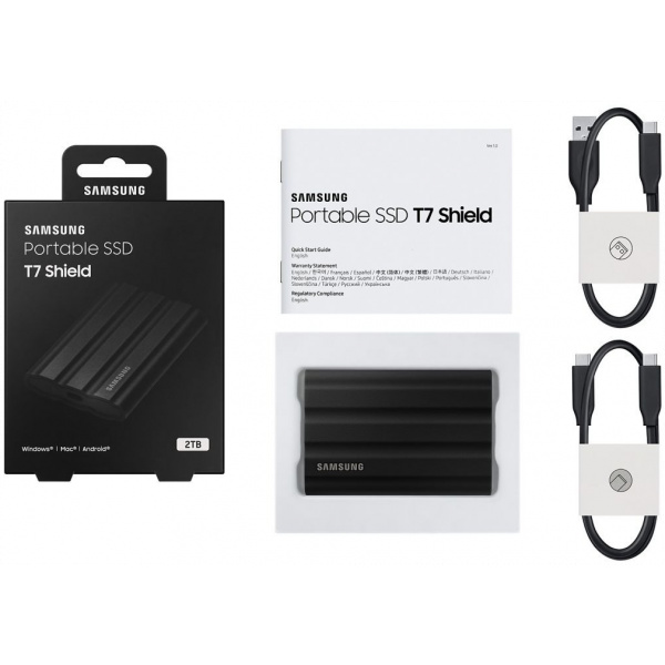 2TB Samsung T7 Shield hordozható SSD USB 3.2 (fekete) #7