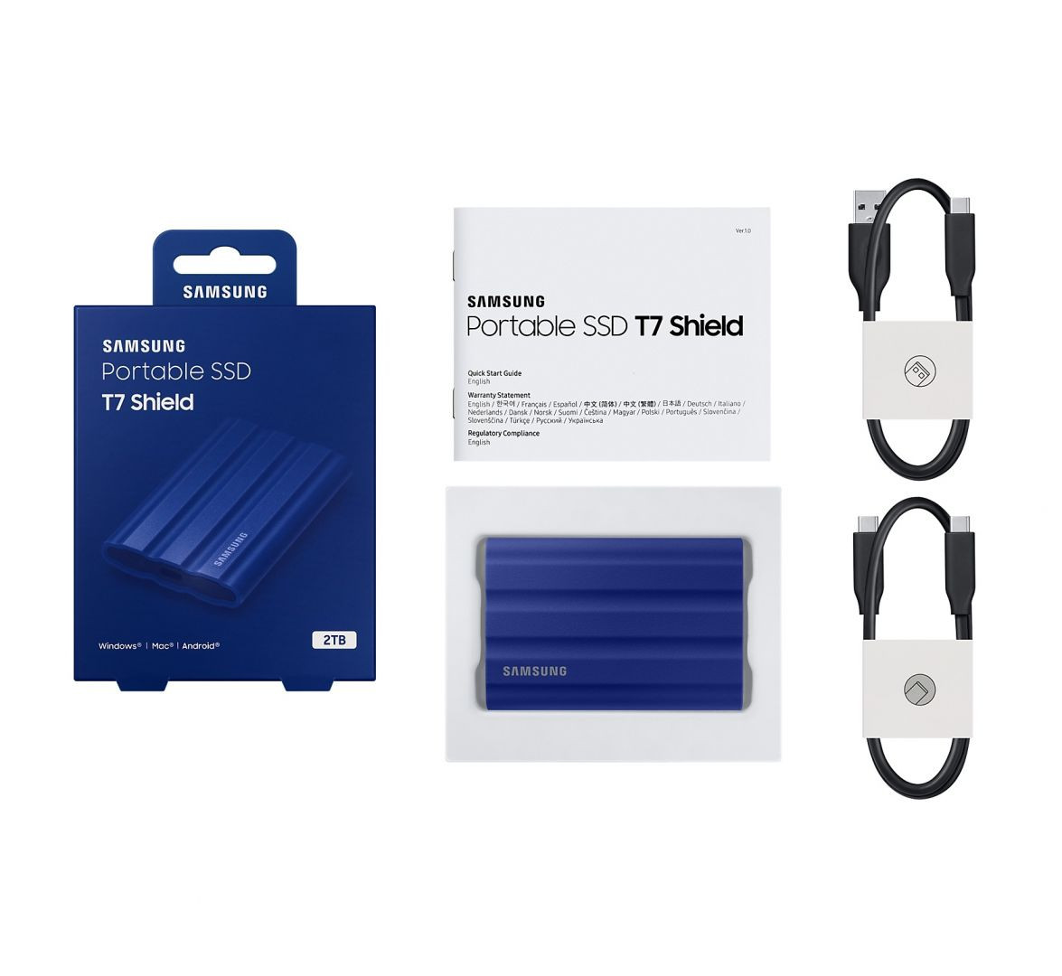 2TB Samsung T7 Shield hordozható SSD USB 3.2 (kék) #7
