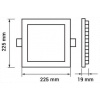 Optonica beépíthető négyzetes LED panel (18W) - 1260 lumen - semleges fehér #2