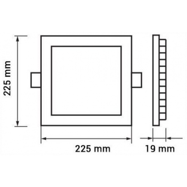 Optonica beépíthető négyzetes LED panel (18W) - 1260 lumen - semleges fehér #2
